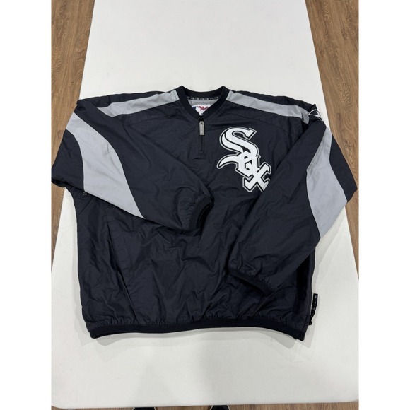 Majestic Other - VINTAGE Chicago White Sox Jacket Men M Black Windbreaker Dugout 1/4 Zip Majestic